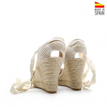 Cuñas de esparto beige