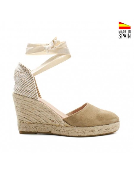 Cuñas beige mujer