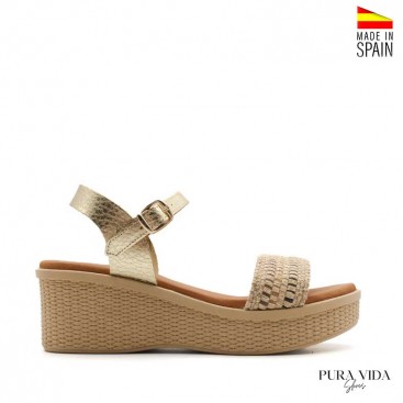 sandalias cuña media mujer​