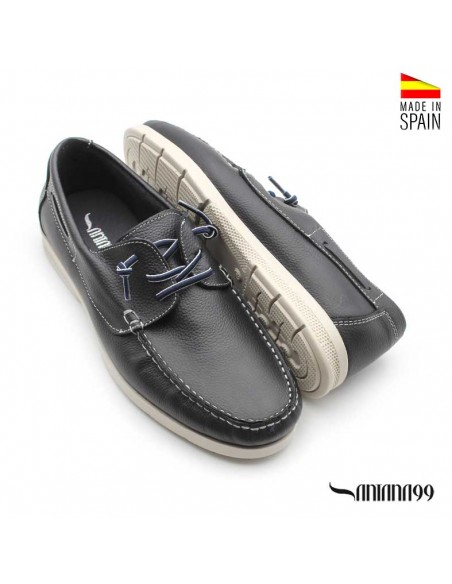 Náuticos Piel Hombre Azul