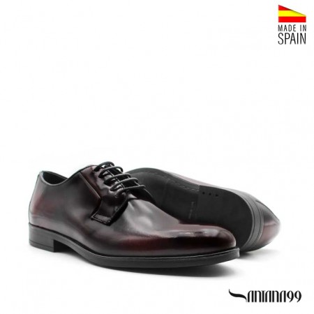 zapatos burdeos cordones hombre​