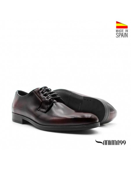 zapatos burdeos cordones hombre​