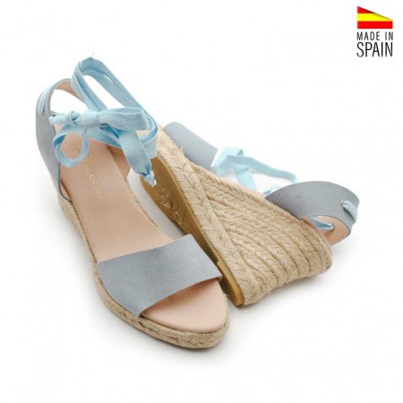 Sandalias Cuña serraje