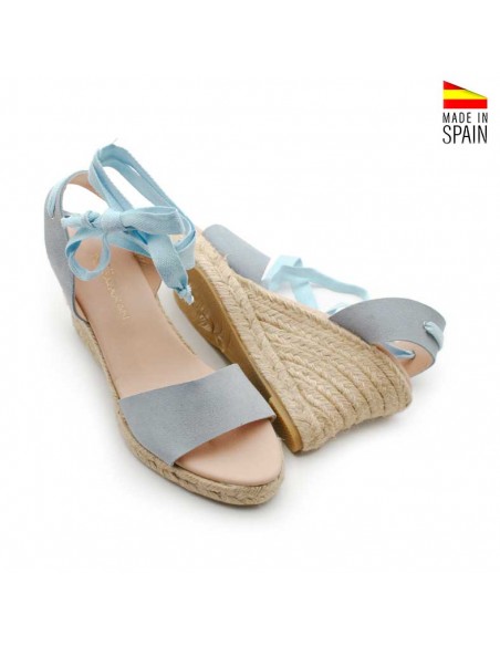 Sandalias Cuña serraje