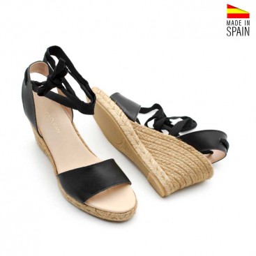 Sandalias Negras cuña