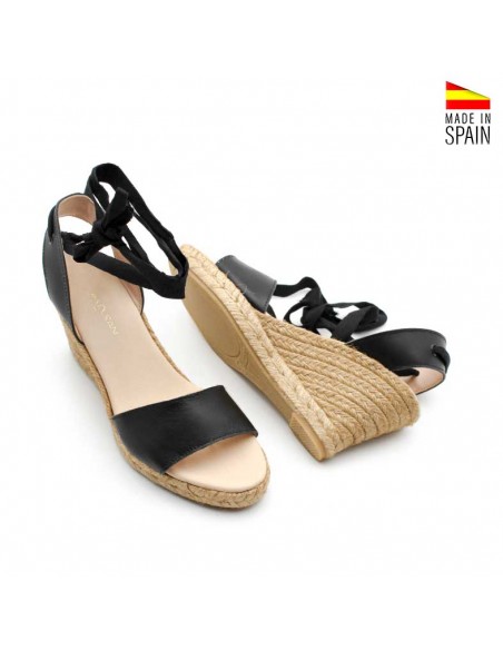 Sandalias Negras cuña