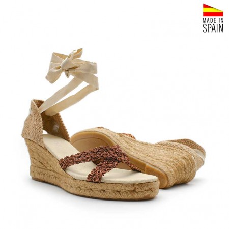 sandalias cuña tiras