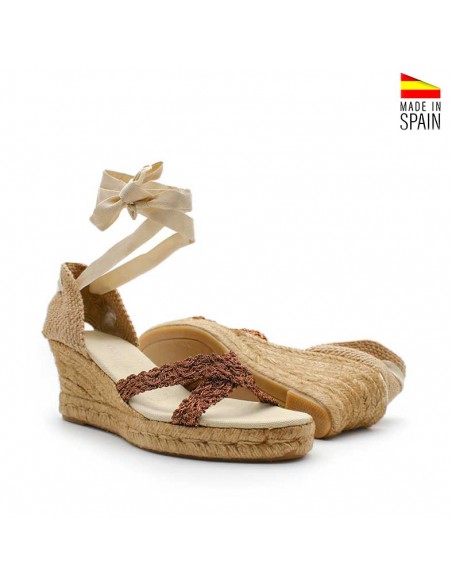 sandalias cuña tiras