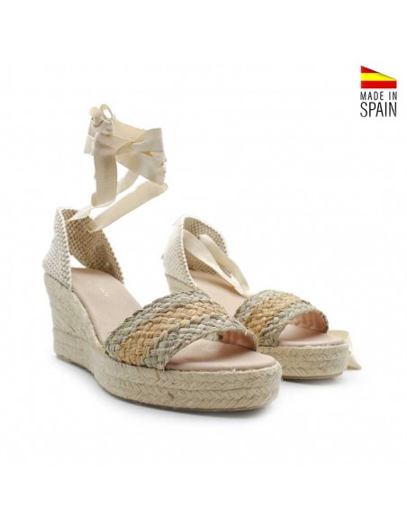 sandalia Beige de rafia