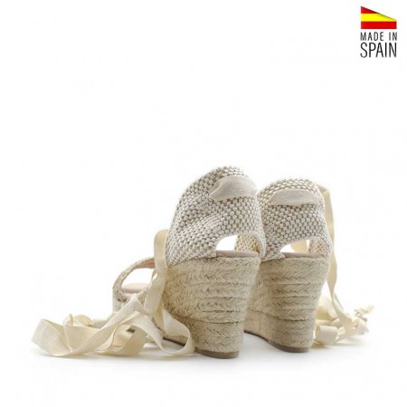 sandalia cuña beige