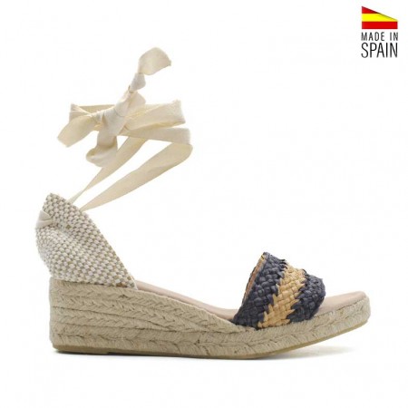 Sandalias cuña baja Azul Marino