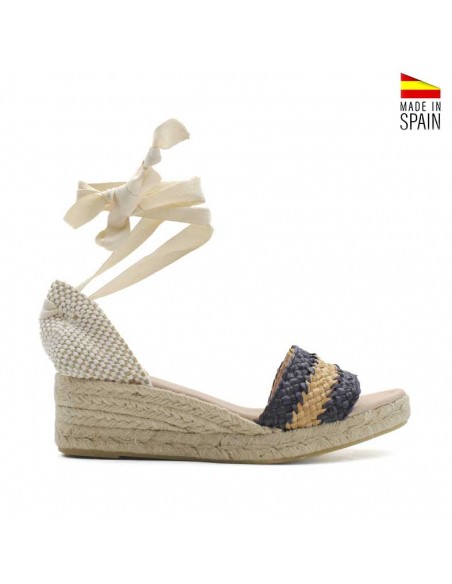 Sandalias cuña baja Azul Marino