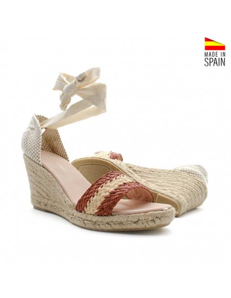 cuñas esparto con plantilla de piel