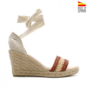 Cuñas de Esparto Con Cintas camel