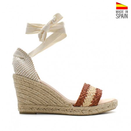 Cuñas de Esparto Con Cintas camel