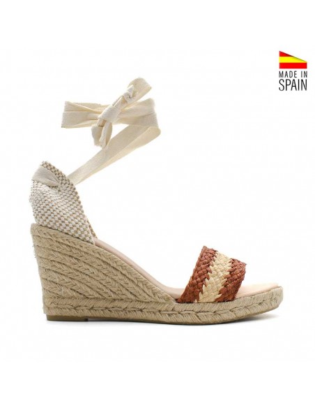 Cuñas de Esparto Con Cintas camel