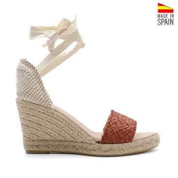 Sandalias rafia marrón
