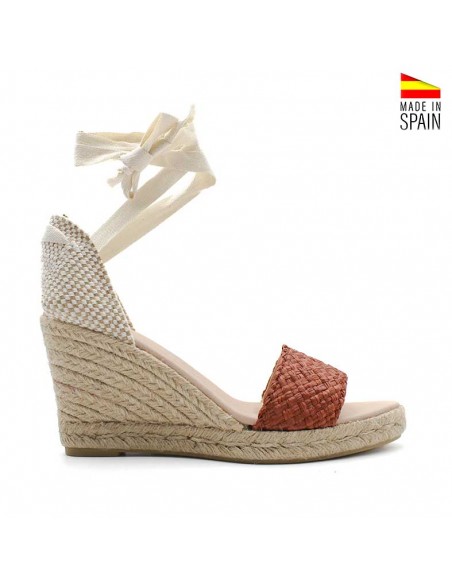 Sandalias rafia marrón