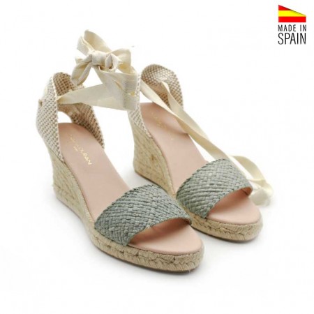 Sandalias rafia verdes