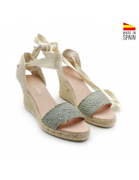 Sandalias rafia verdes