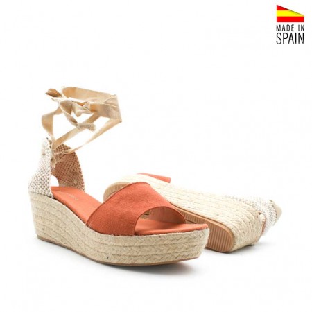 Sandalias Naranjas cuña