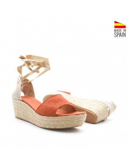 Sandalias Naranjas cuña