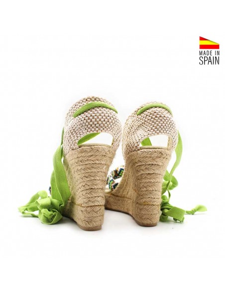 sandalia verde mujer