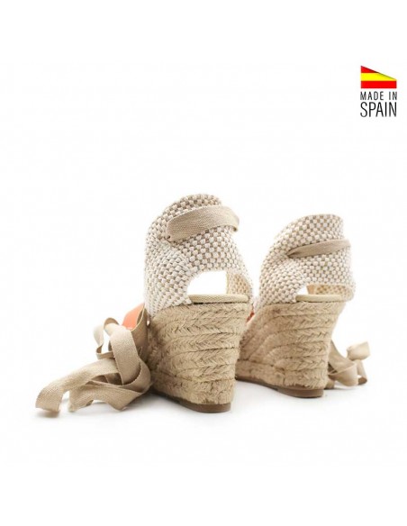 sandalias naranjas cuña