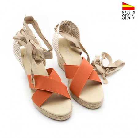 sandalias cuña atadas tobillo