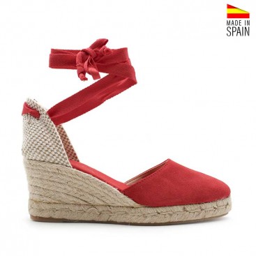 Esparteñas de cuña rojas