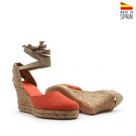 Espardeñas naranjas mujer