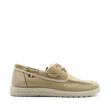 Zapatos náuticos beige hombre