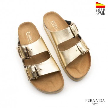 Sandalias metalizadas cómodas