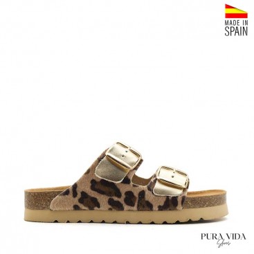 Sandalias doradas mujer