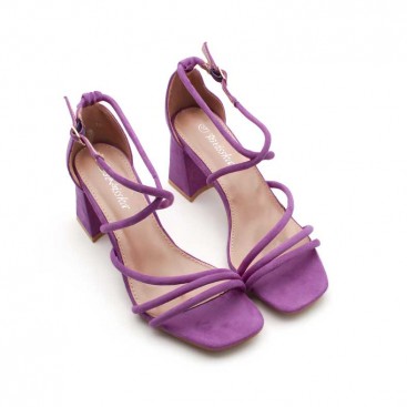 sandalia tacon lila​