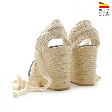 Alpargatas cuña gris mujer