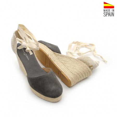 Alpargatas altas gris mujer