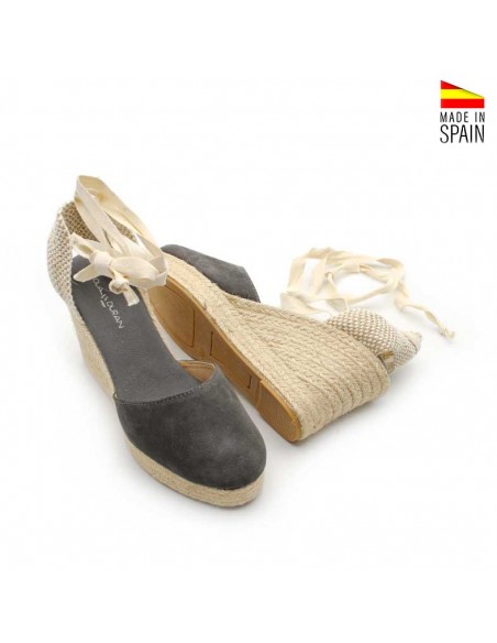 Alpargatas altas gris mujer