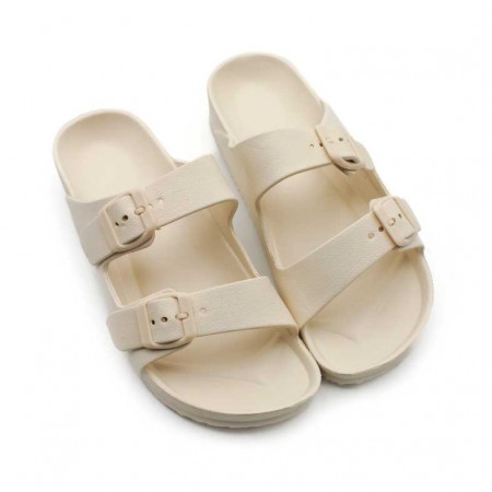 chanclas de goma beige