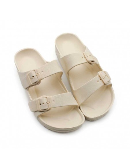 chanclas de goma beige
