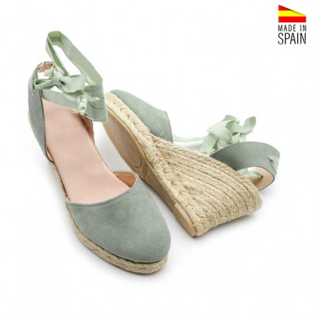 Alpargata cuña aguamarina