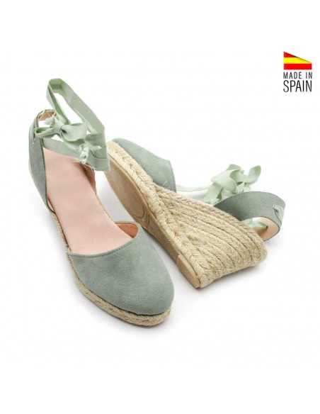 Alpargata cuña aguamarina
