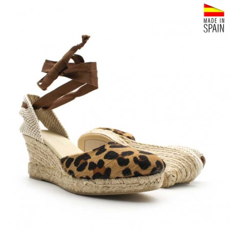 Alpargatas cuña leopardo