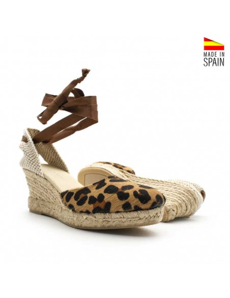 Alpargatas cuña leopardo