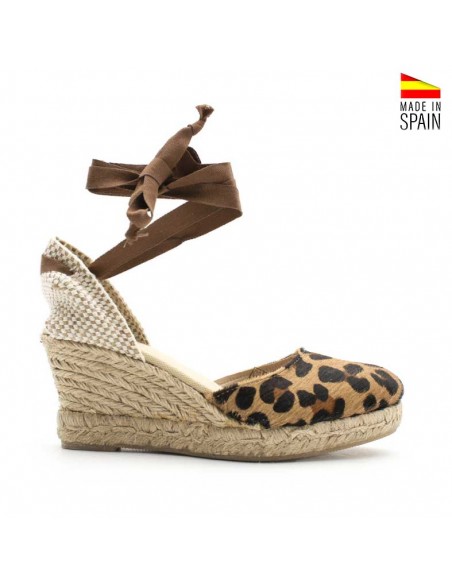 Alpargatas cuña animal print