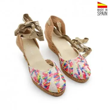 Alpargata de lentejuelas con cintas