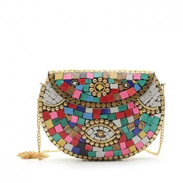 Bolso mosaico metal