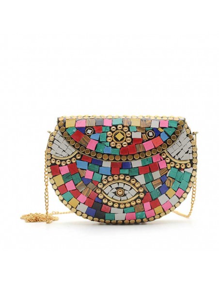 Bolso mosaico metal