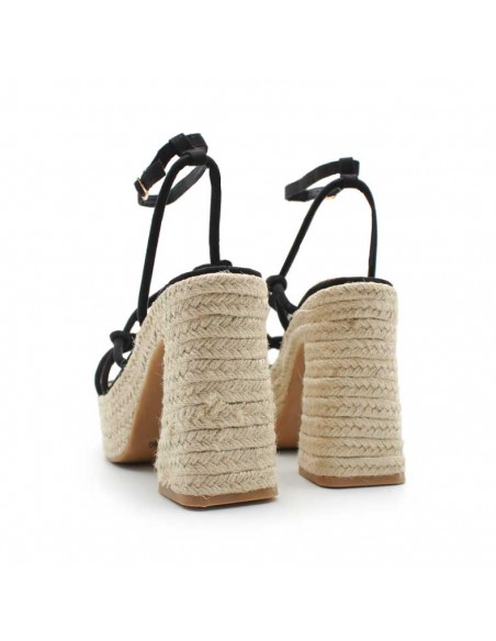 sandalia tacon esparto negra