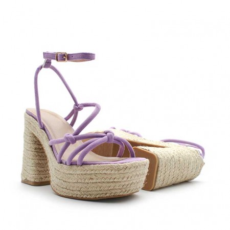 sandalia plataforma lata lila